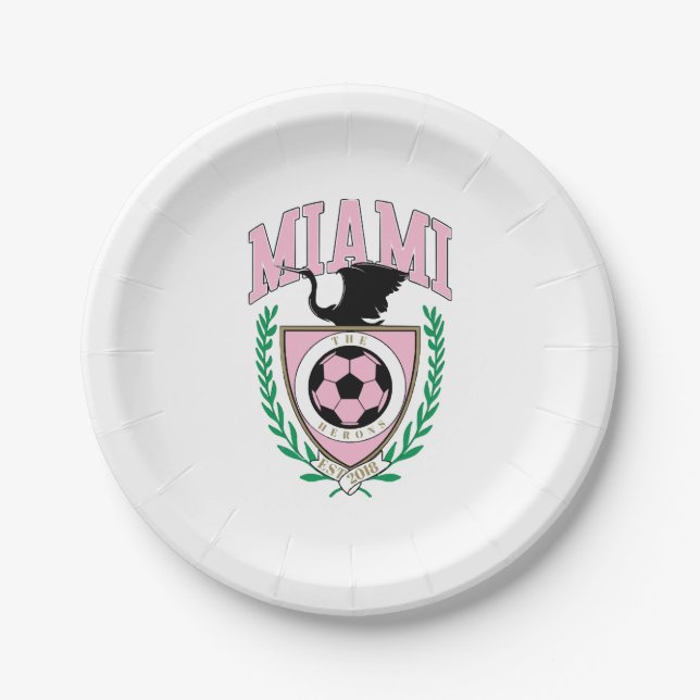 Miami Soccer Varsity Style Pappteller (Vorderseite)