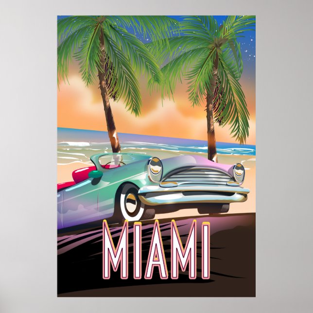 Miami Sonnenuntergang Poster (Vorne)