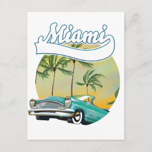 Miami-Sonnenuntergangs-Logo Postkarte