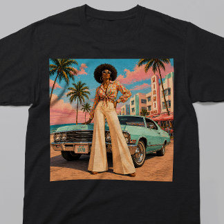 Miami Soul 1970er Retro Schwarze Frau T-Shirt