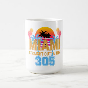 Miami Straight Outta The 305 Vintage Sonnenunterga Kaffeetasse
