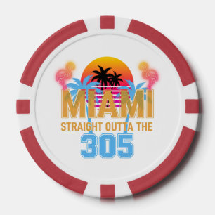 Miami Straight Outta The 305 Vintage Sonnenunterga Pokerchips