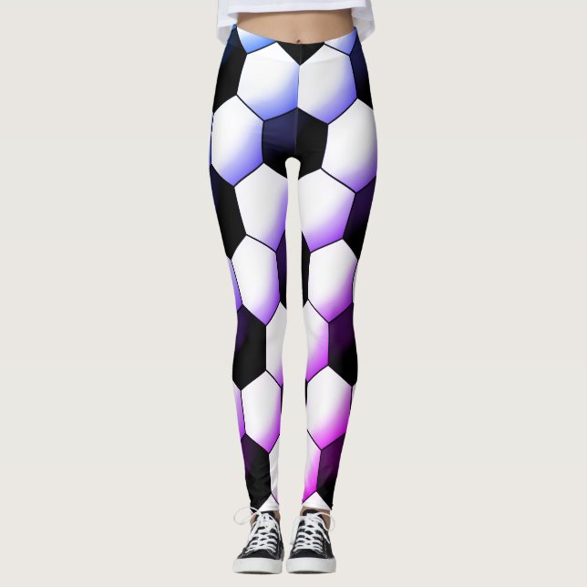 Miami Style Fußball Muster Transparenter Hintergru Leggings (Vorderseite)