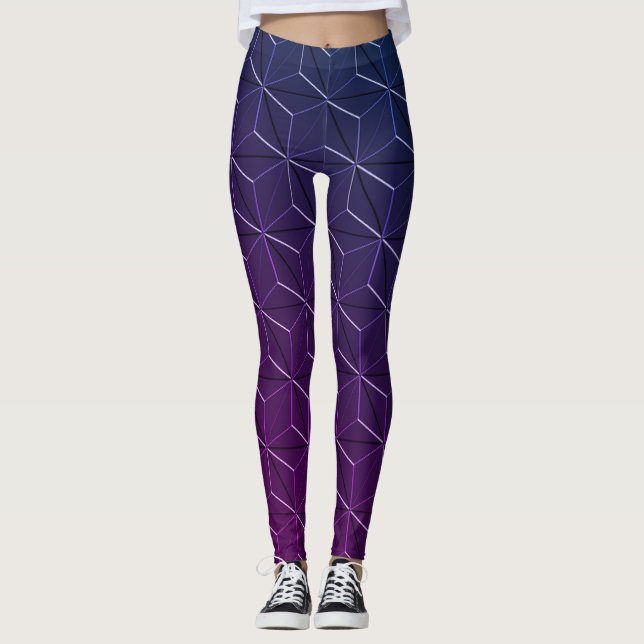 Miami Style Geometric Seamless Pattern Leggings (Vorderseite)