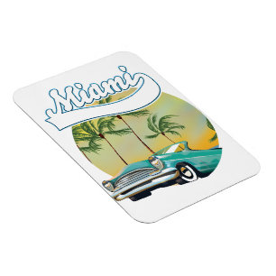 Miami Sunset Logo Magnet