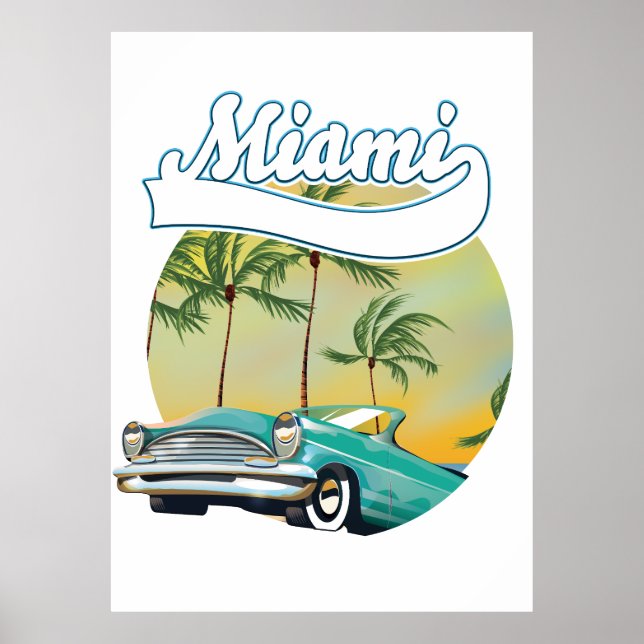 Miami Sunset Logo Poster (Vorne)