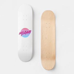 Miami Sunset Neon Colors Style Vintag Skateboard