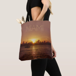 Miami Sunset Skyline (mit/aus anpassbarem Text)