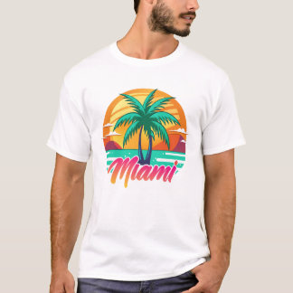 Miami Sunset Vibes - Design der tropischen Palmen T-Shirt