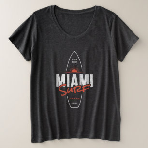 Miami Surf – Vintage-Strand-Sonnenuntergangs-Surfb Große Größe T-Shirt