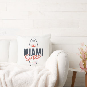 Miami Surf – Vintage-Strand-Sonnenuntergangs-Surfb Kissen