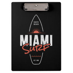 Miami Surf – Vintage-Strand-Sonnenuntergangs-Surfb Klemmbrett