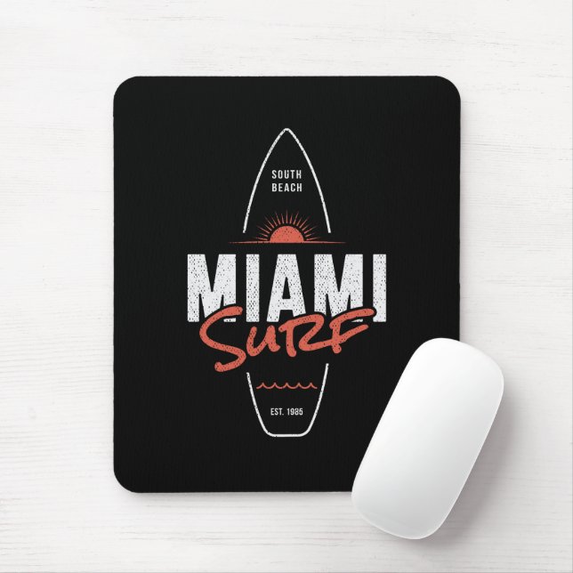 Miami Surf – Vintage-Strand-Sonnenuntergangs-Surfb Mousepad (Mit Mouse)