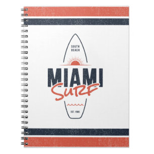 Miami Surf – Vintage-Strand-Sonnenuntergangs-Surfb Notizblock