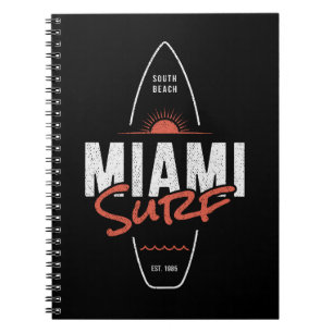 Miami Surf – Vintage-Strand-Sonnenuntergangs-Surfb Notizblock