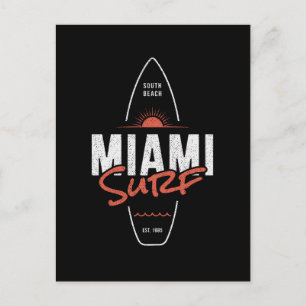 Miami Surf – Vintage-Strand-Sonnenuntergangs-Surfb Postkarte