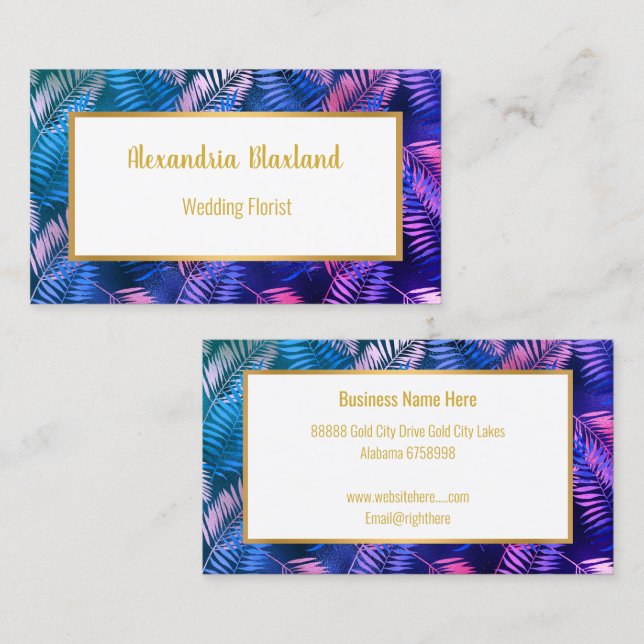 MIAMI TROPICAL PALM BUSINESS CARD VISITENKARTE (Vorne/Hinten)