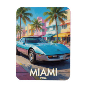 Miami Tropical Street Drive 1984 Florida Magnet