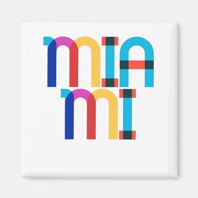 Miami United Staaten Pop Art Letters Magnet (Vorne)