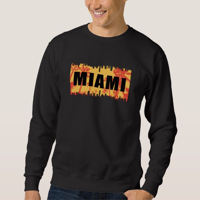 Miami USA City Cityscape Skyline Trip Funny Gift Sweatshirt (Vorderseite)