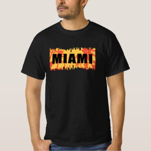 Miami USA City Cityscape Skyline Trip Funny Gift T-Shirt
