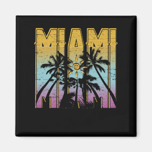 Miami Vacation Souvenir - Retro Beach Apparel Magnet