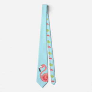 Miami Vibes Flamingo und Limes Neck Tie Krawatte