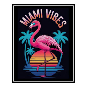 Miami Vibes Sommer Flamingo Design-63454 Poster