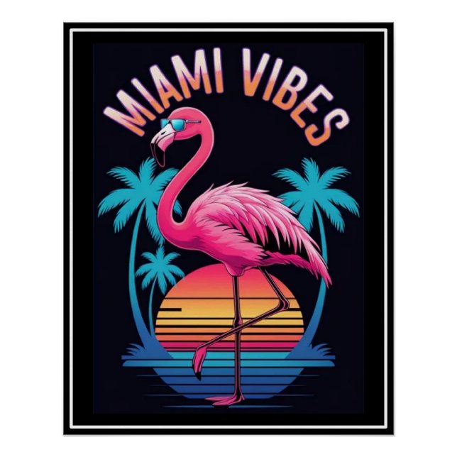Miami Vibes Sommer Flamingo Design-63454 Poster (Vorderseite)