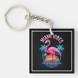 Miami Vibes Sommer Flamingo Design-63454 Schlüsselanhänger
