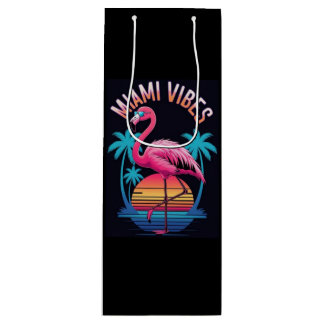 Miami Vibes Summer Flamingo Design-63454 Geschenktüte Für Weinflaschen