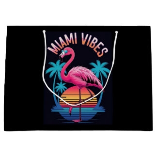 Miami Vibes Summer Flamingo Design-63454 Große Geschenktüte