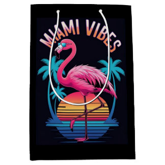 Miami Vibes Summer Flamingo Design-63454 Mittlere Geschenktüte