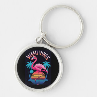 Miami Vibes Summer Flamingo Design-63454 Schlüsselanhänger