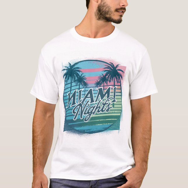 Miami Vice Vibes - Pastel Palms T - Shirt (Vorderseite)