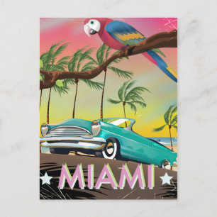 Miami Vintag Retro Reiseaufdruck Postkarte
