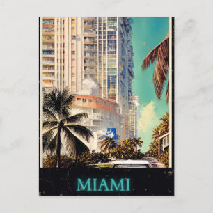 Miami Vintage Poster By CallisC Postkarte