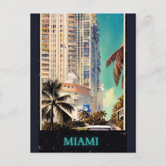 Miami vintage poster postkarte