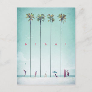 Miami Vintage Reiseplakat - Art Postkarte