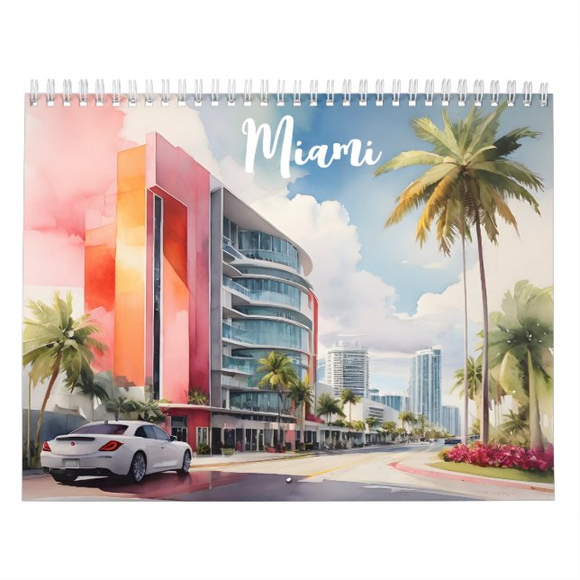 Miami Wasserfarbkunst Kalender (Titelbild)