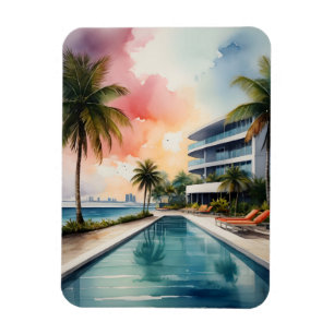 Miami Wasserfarbkunst Magnet