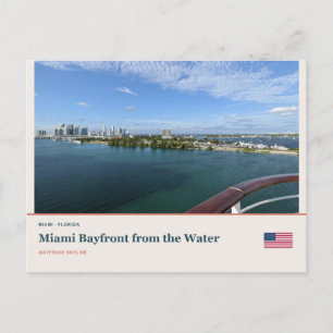 Miami-Wasserfront von der Seeseite Postkarte