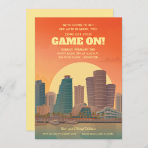 Miami Waterfront Game On Football Party Einladung