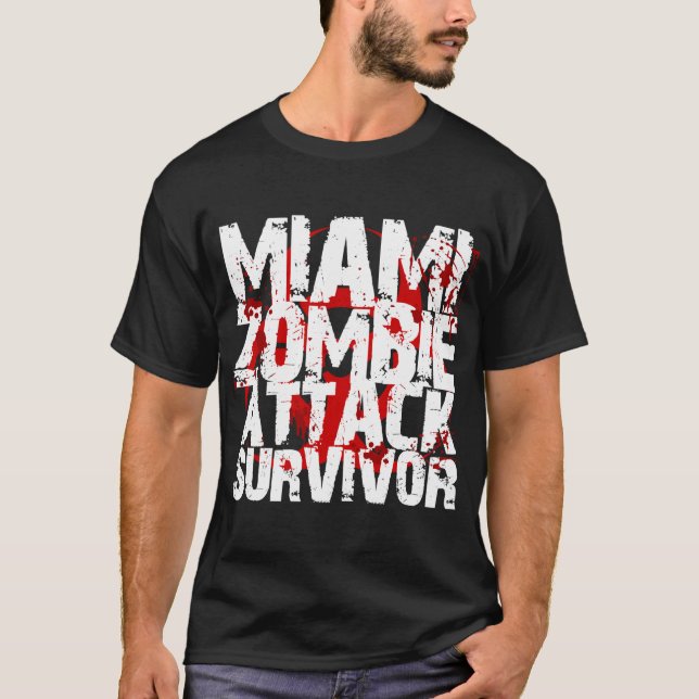 Miami-Zombie-Angriffs-Überlebender T-Shirt (Vorderseite)