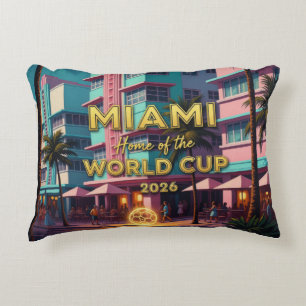 Miami Zuhause  Weltmeisterschaft 2026 ArtDeco Fußb Dekokissen