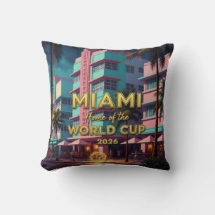 Miami Zuhause Weltmeisterschaft 2026 ArtDeco Fußb Kissen