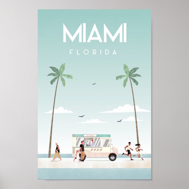 Miamia Beach florida Reiseplakat Poster (Vorne)