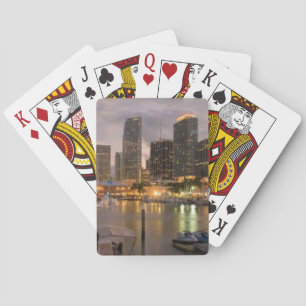 MiamifinanzSkyline an der Dämmerung Spielkarten