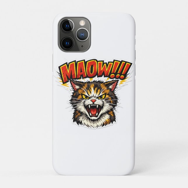 Miaow!! | Funny Cat Phone Case for Cat Lovers (Rückseite)