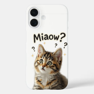 Miaow?   Lustiger Katzen-Handyhülle für Katzenlieb iPhone 16 Hülle